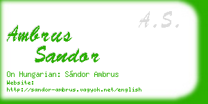ambrus sandor business card